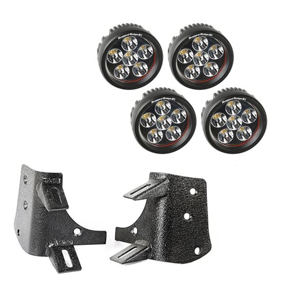 Dual A-Pillar LED Kit 3.5 inch Round Lights; 97-06 Jeep Wrangler TJ/LJ