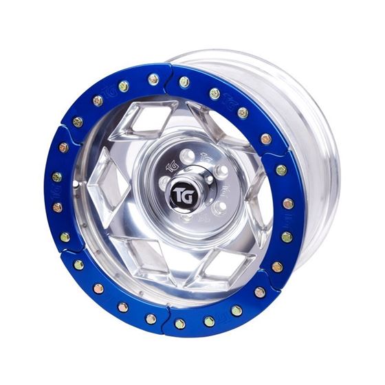 17x9 Aluminum Beadlock Wheel FJTacoma 6 On 55 W 375 Back Space Blue Segmented Ring 1