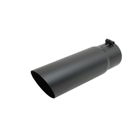 Black Ceramic Single Wall Angle Exhaust Tip 500380-B