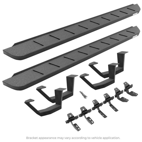 RB10 Running Boards w Mounting Brackets 2 Pairs of Drop Steps Kit- Double Cab 1