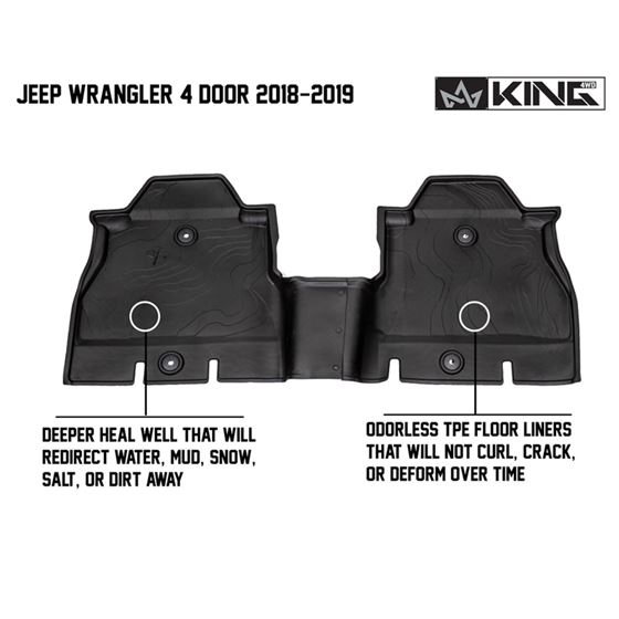 TPE Form Fitting Floor Liners Front and Rear 3 Piece  Black 3