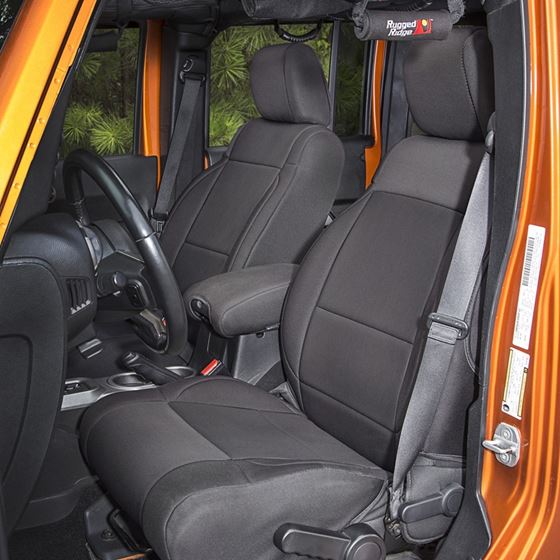 Seat Cover Kit Black; 11-18 Jeep Wrangler JK 2 Door