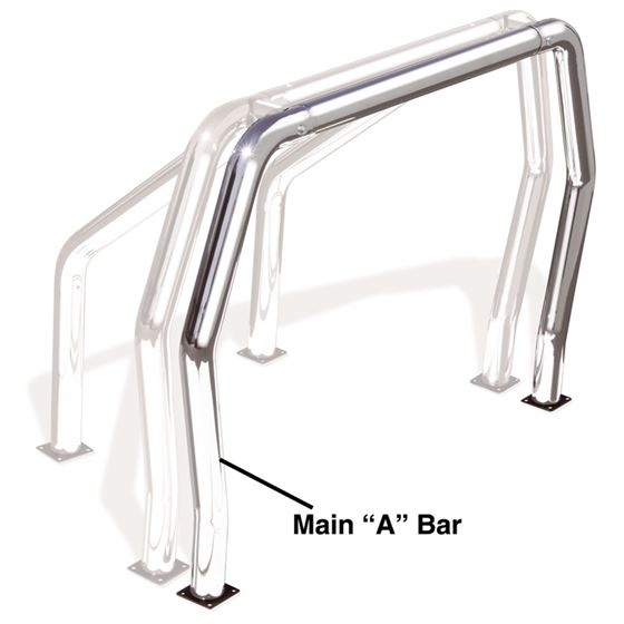 Bed Bar Component - "A" Additional Bar - Polished Stainless 1