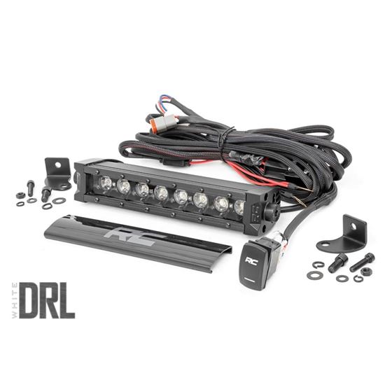 8 Inch Black Series LED Light Bar Single Row Cool White DRL (70718BLDRL) 1