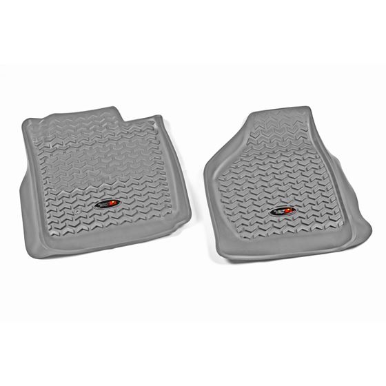 Floor Liners Front Gray; 08-10 Ford F-250/F-350 Reg/Ext/SuperCrew