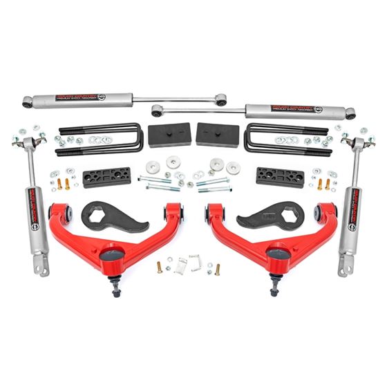 3 Inch Lift Kit w/ Overloads Chevy Silverado and GMC Sierra 2500HD 2WD/4WD (2020-2024) (97730RED) 1