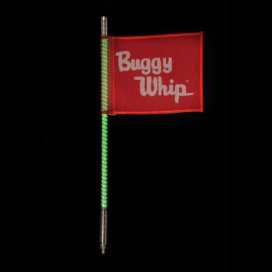 Buggy Whip 6 Green LED Whip Threaded 1