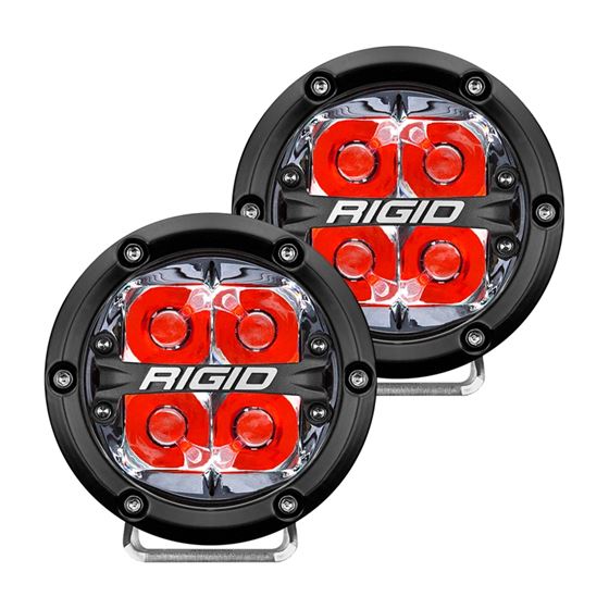 360-Series 4 Inch Led Off-Road Spot Beam Red Backlight Pair 1