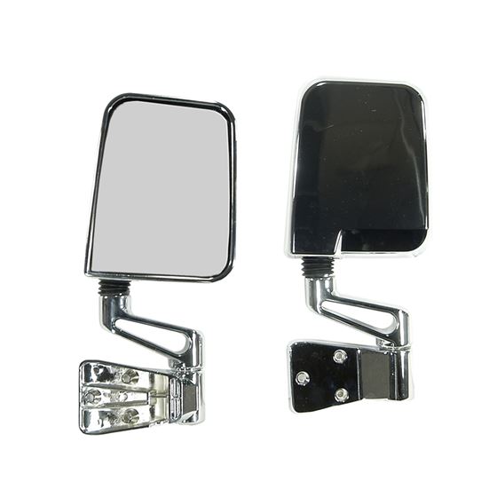 Door Mirror Kit Chrome; 87-02 Jeep Wrangler