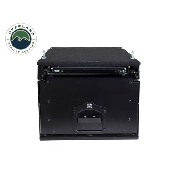 Cargo Box With Slide Out Drawer and Working Station Size  Black Powder Coat 1