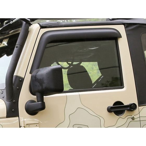 Window Visor Kit Matte Black; 07-18 Jeep Wrangler JK 2 Door 1