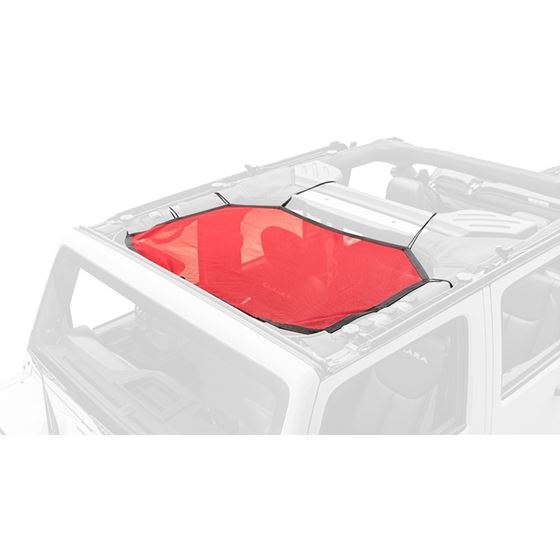Eclipse Sun Shade Front Red; 07-16 Jeep Wrangler JK