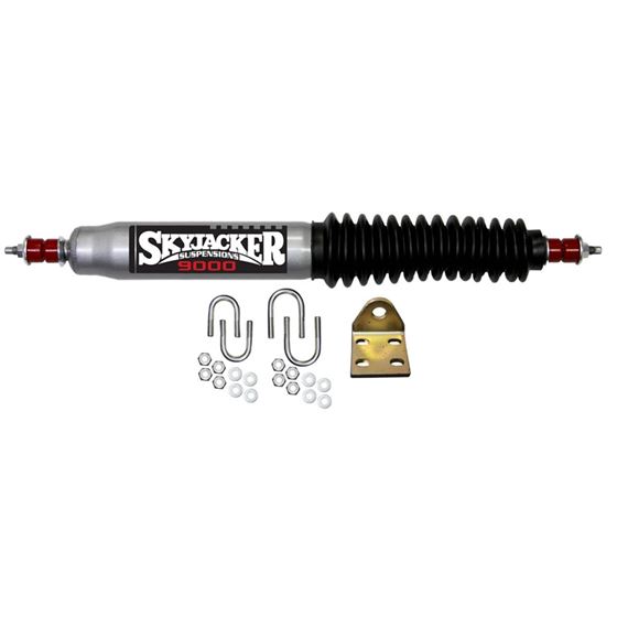 Steering Stabilizer Single Kit Silver wBlack Boot 9706 Jeep Wrangler 9706 Jeep TJ Skyjacker 1