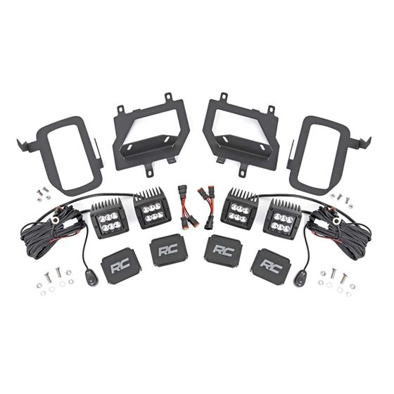 LED Light Kit Fog Mount Dual 2" Black Pairs Spot Ford F-150 (15-17) (70832) 1