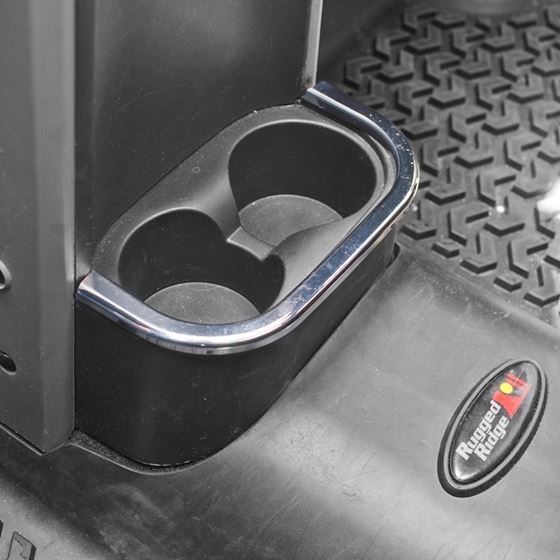 Rear Cup Holder Accent Chrome; 07-10 Jeep Wrangler JK