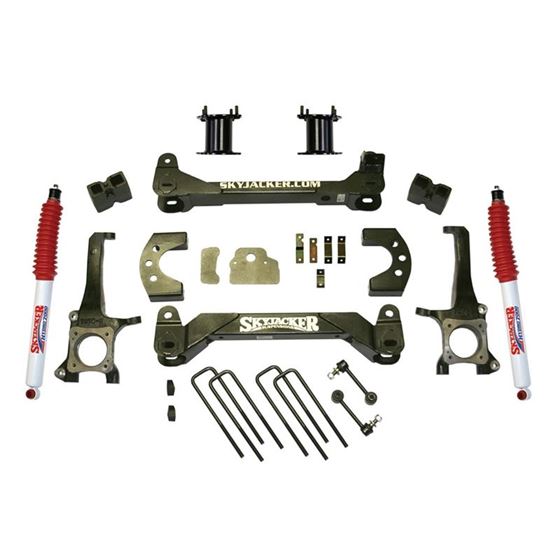 Suspension Lift Kit wShock 45 Inch Lift 0719 Toyota Tundra Incl 2 Hydro ShocksCoil Springs Red Boot