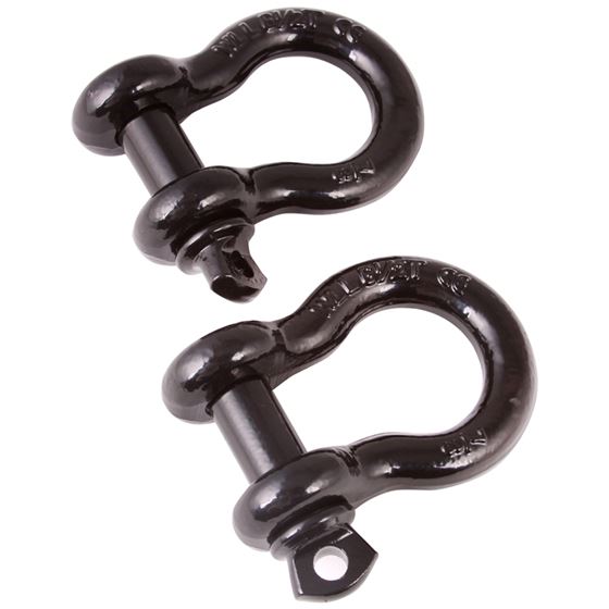 D-Ring Shackles 7/8-Inch Black Steel Pair