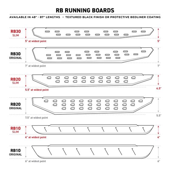 RB10 Running Boards W/Mounting Brackets 2 Pairs Drop Steps Kit -Double Cab Only (6344328020T) 3