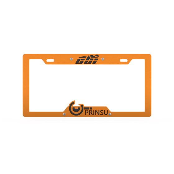 License Plate Cover Orange/Black 1