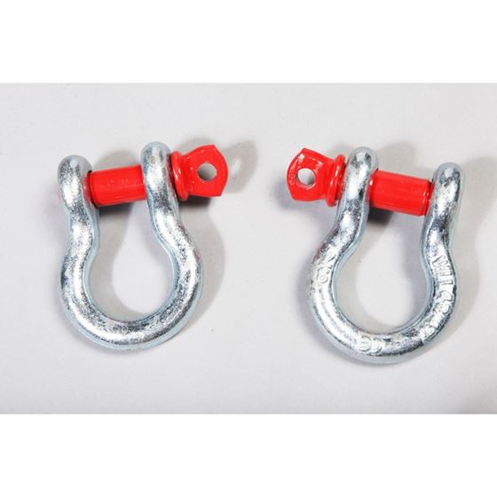 D-Ring Shackles 3/4-Inch Silver with Red pin Steel Pair