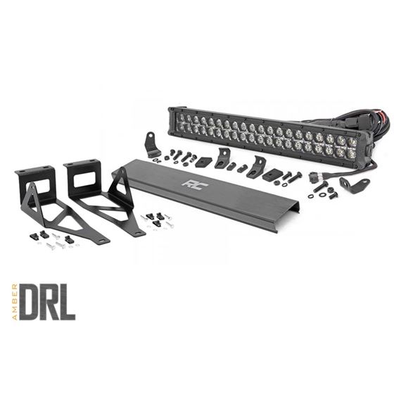 Ford 20 Inch LED Bumper Kit Black Series w/Amber DRL 05-07 F-250/350 Rough Country 1
