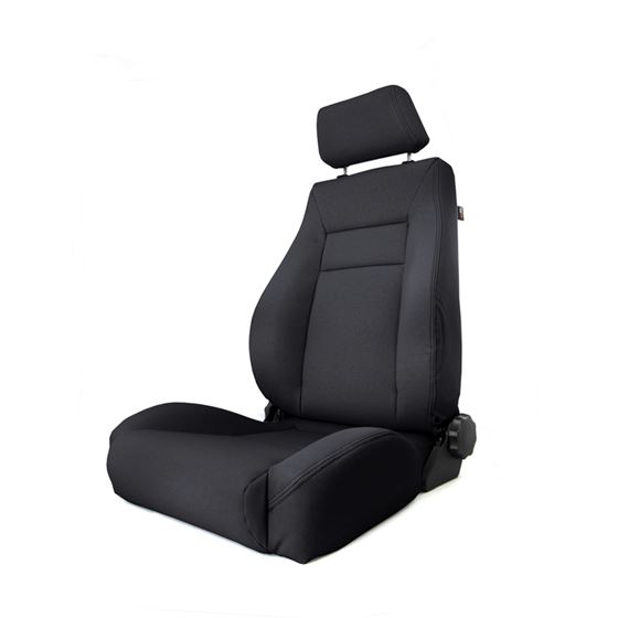 Ultra Front Seat Reclinable Black Denim; 97-06 Jeep Wrangler TJ