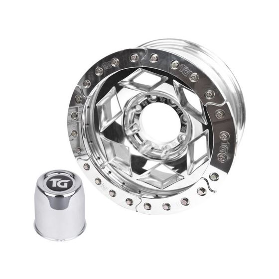 17x9 Inch Aluminum Beadlock Wheel 8 On 170MM With 500 Inch Back Space Clear Satin Segmented Ring 1