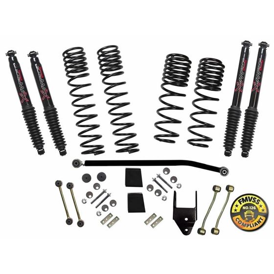 Suspension Lift Kit wShock 354 Inch Lift 1819 Jeep Wrangler Unlimited Rubicon Incl FrtRear Dual Rate