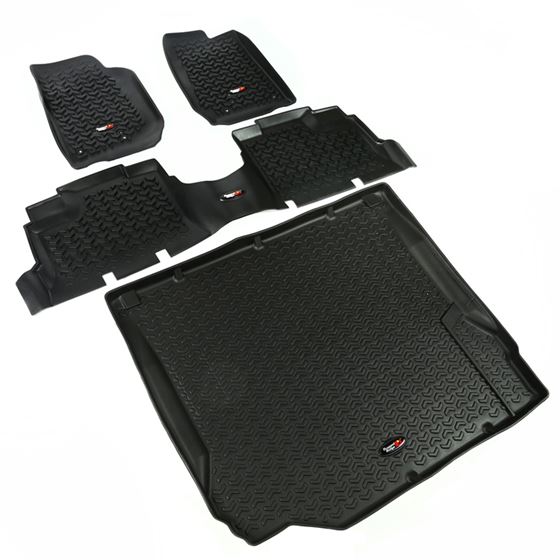 Floor Liners Kit Black 4-Door; 07-10 Jeep Wrangler JK (12988.01)