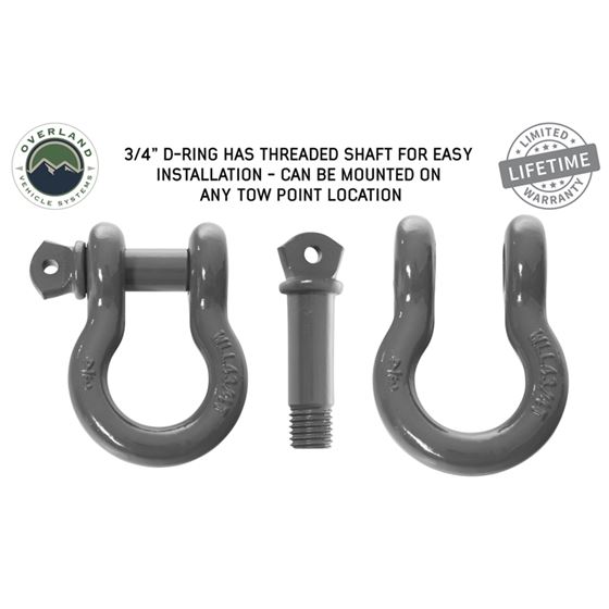 Recovery Shackle 3/4" 4.75 Ton Grey - Sold In Pairs 1