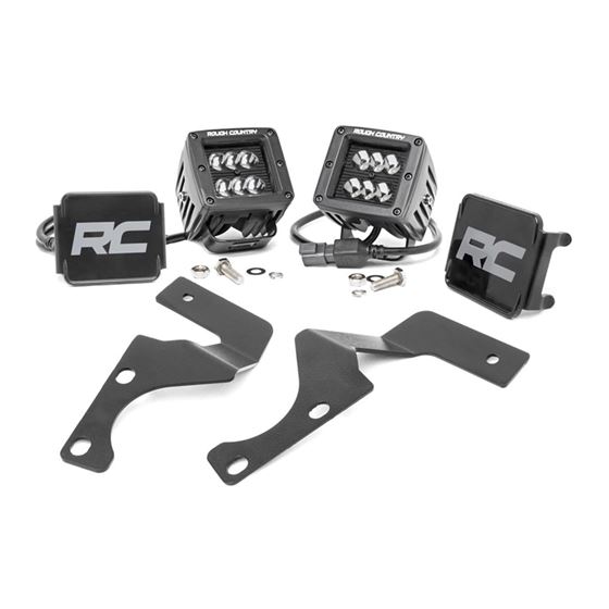 LED Light Kit Ditch Mount 2" Black Flood Pair Toyota 4Runner (10-24) (70799) 1