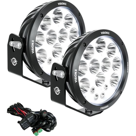 Pair Of 87 Cannon Adventure Halo 14 Led Light Mixed Beam Including Harness 1