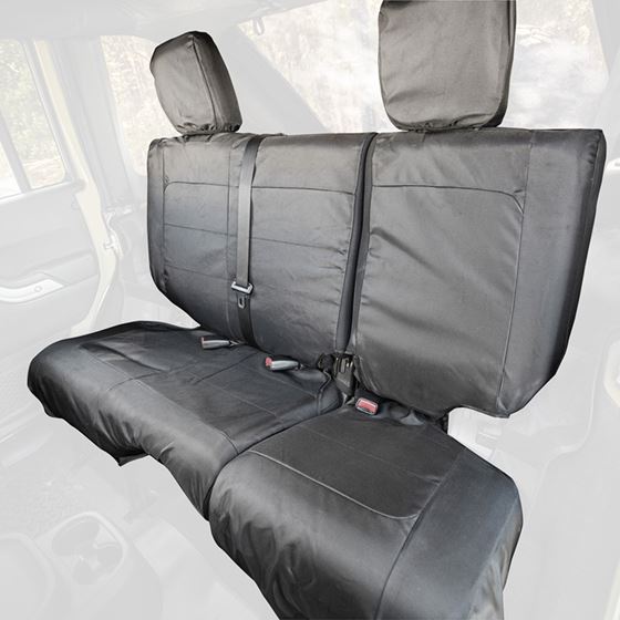 Ballistic Seat Cover Rear Black 4 Door; 07-10 Jeep Wrangler JKU