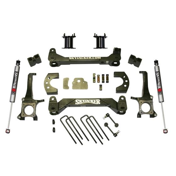 Suspension Lift Kit wShock 45 Inch Lift 0719 Toyota Tundra Incl Front Strut Spacers Rear Block Kit A