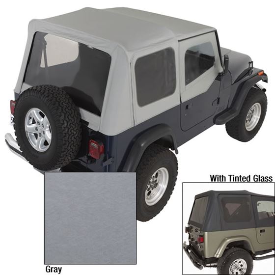 XHD Soft Top Charcoal Tinted Windows; 88-95 Jeep Wrangler YJ