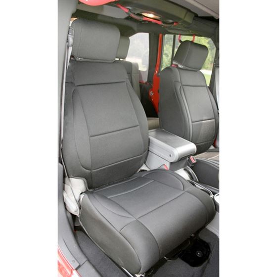 Neoprene Front Seat Covers Black; 11-16 Jeep Wrangler JK