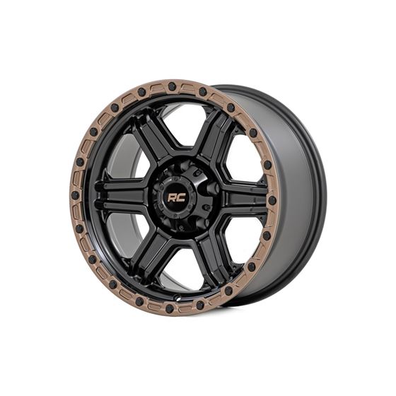 79 Series Wheel One-Piece Semi Gloss Black w/Bronze Ring 18x9 5x5.0 -12mm (79181218) 1