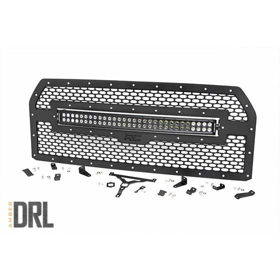 Ford Mesh Grille 30 Inch Dual Row Black Series LED w/Amber DRL 15-17 F-150 Rough Country 1