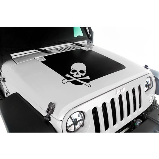This vinyl "Skull" hood decal from Rugged Ridge fits 07-16 Jeep Wrangler. (12300.13) 1