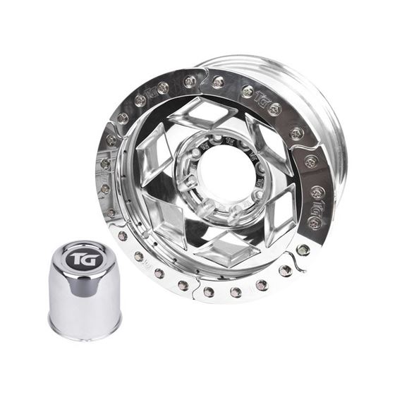 17x9 Inch Aluminum Beadlock Wheel 8 On 65 With 375 Inch Back Space Orange Segmented Ring 1