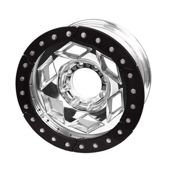 17x9 Inch Aluminum Beadlock Wheel 8 On 170MM With 5.00 Inch Back Space Black Segmented Ring 1