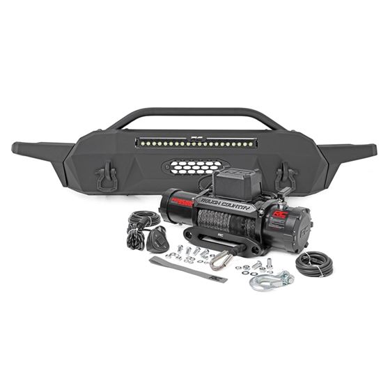 Front Bumper Hybrid 20" Blk LED 9500-Lb Winch Syn Toyota Tacoma (16-23) (10722) 1