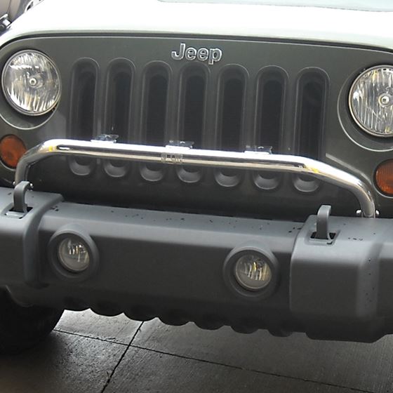 Bumper Mounted Light Bar Stainless Steel; 07-16 Jeep Wrangler JK