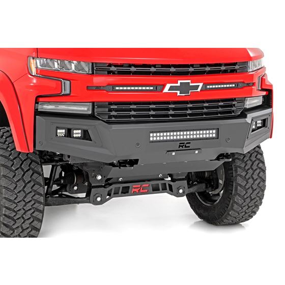 High Clearance Front Bumper LED Lights and Skid Plate Chevy Silverado 1500 (19-22) (10757A) 1