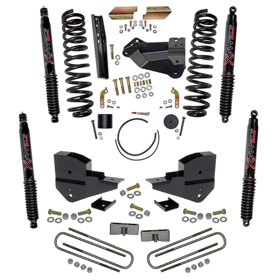 4 in. Suspension Lift Kit with Front Coils Rear Blocks and Black MAX Shocks. (F23401K-B) 1