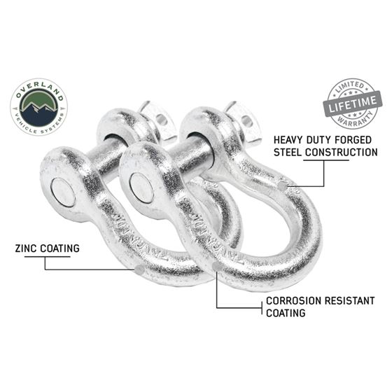 Recovery Shackle 3/4" 4.75 Ton Zinc - Sold In Pairs 1