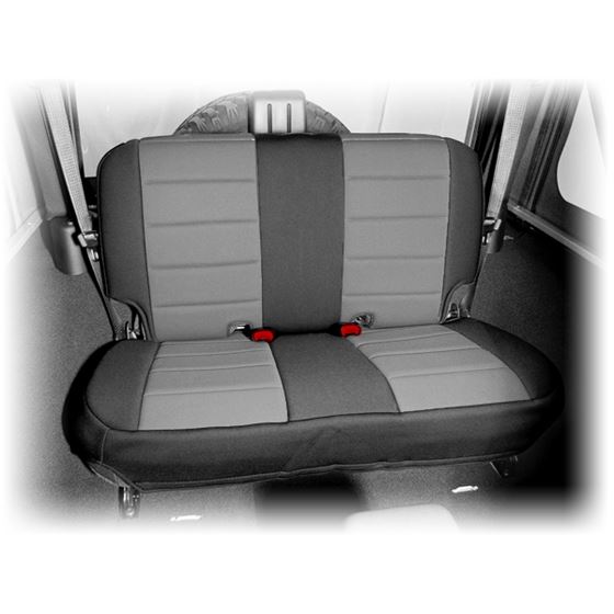 Neoprene Rear Seat Cover Black/Gray; 07-16 Jeep Wrangler JK