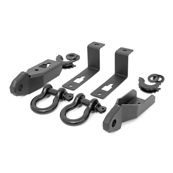 Ford Tow Hook to Shackle Conversion Kit Mounts & Standard D-Rings 19-20 Ranger Rough Country 1