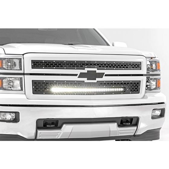 Mesh Grille 30" Single Row LED Black Chevy Silverado 1500 (14-15) (70103) 1