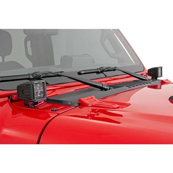 Jeep 2 Inch LED Cube EasyMount Kit 1820 Wrangler JL20 GladiatorBlack Series wAmber DRL 1